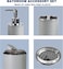 Bathroom Accessories Set,6-Piece Bathroom Gift Set,Toothbrush Holder,Toothbrush Cup,Soap Dispenser,Soap Dish,Toilet Brush Holder,Trash Can,Tumbler Bathroom Accessory Set Complete, Grey Ringed.