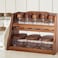 Billi Wooden Spice Rack Set W/ 5 Bottles &amp; 3 Canisters