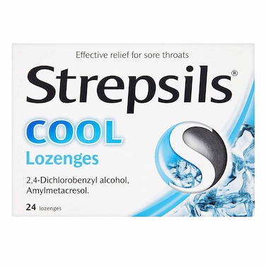 Strepsils Cool Sore Throat Pain Relief Lozenges 24 Count