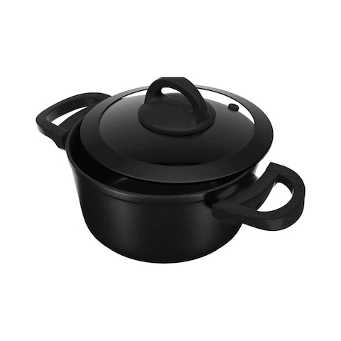 Aboud Bio Granite Cooking Pot - 28 Cm - Black