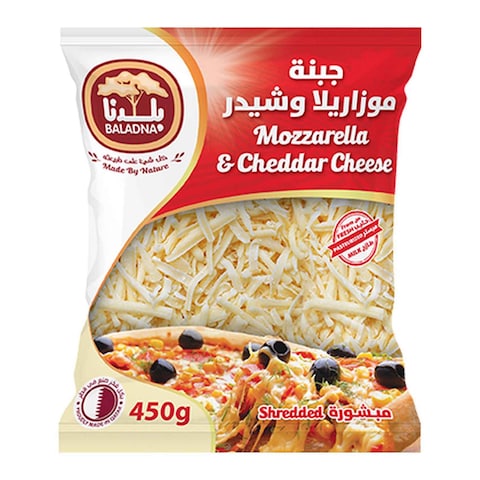 Baladna Shredded Mozzarella And Cheddar Cheese 450g