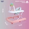 Lovely Baby Foldable Kids Walker BW237 with Adjustable Height, Musical Toys, Rotating Wheels, Comfortable &amp; Safe Activity Walker for Toddlers, Small Infant Boy Girl 6-18 months - Pink