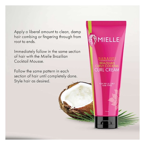 Mielle Organics Brazilian Curly Cocktail Curl Hair Cream 212g