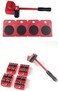 ABBASALI Heavy Furniture Moving Tool 1pc Crowbar with 4pcs Panel Furniture Mover Lifter Wheels System Home Trolley Lift Transport Set