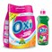 أوكسي مسحوق غسيل أوتوماتيك - 2.5 كيلو جرام - رائحة نسيم الشرق + أوكسي مسحوق سائل أطباق - رائحة ليمون أخضر - 600 مللي