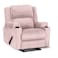 In House Velvet Classic Cinematic Recliner Chair With Cups Holder - Light Pink - Lazy Troy