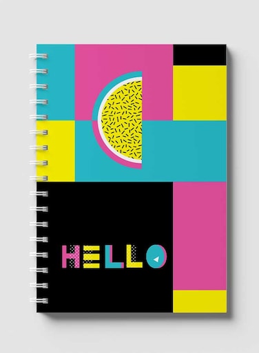 لوحة  دفتر سلك ٦٠ ورقة بغلاف من الورق المقوى بتصميم مرحبا ، لتسجيل الملاحظات وتدوين التذكيرات للعمل أو الجامعة أو المدرسة