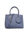 AMICA Hera Multiple Compartment Medium Sized Handbag in Monogram Print with Detachable Coin Pouch and Detachable Shoulder Strap - Blue