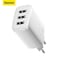 Baseus USB-A Wall Charger, Triple USB Charger Adapter 3-Port 17W for iPhone 14/13/12/11/Pro/Pro Max/Mini, iPad Pro, Samsung Galaxy S21, Google Pixel 6,EU Plug White White