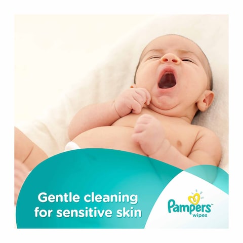 Pampers Sensitive Baby Wipes, 56 Wipes - Pack of 3+1 Free