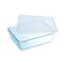 Pyrex Rectangular Dish With Plastic Lid - 0.8 Liter - Blue
