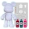 COOL BEAR COIN PIGGY BANK FIGURE (9 inch - 23 cm) ACRYLIC DRIP POUR PAINT COMPLETE KIT, Colors: Rose-Red, Blue-Green, Fluorescent-Pink. Acrylic Rich Pigments Fluid Flow Paint, Arts and Crafts.