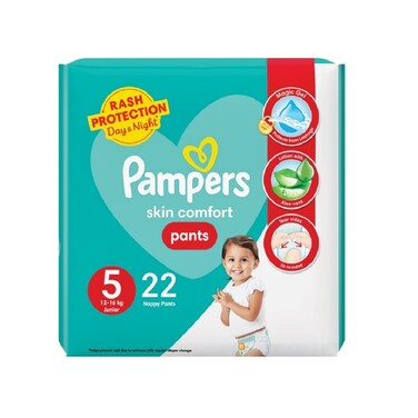Pampers Baby Skin Comfort Pant Diapers Junior Size 5 12-16 kg 22 pcs