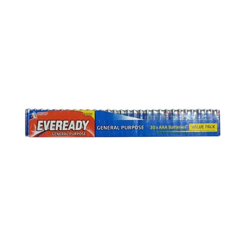 Buy Eveready AAA General Purpose Battery Blue Value Pack of 30 in UAE