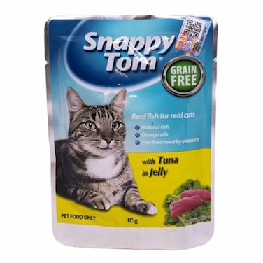Snappy Tom Real Fish And Grain Free Tuna In Jelly Cat Food 85g