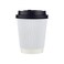 Hotpack Disposable Ripple Paper Cup White 8 ounce with Black Lid, 10 Pieces for Hot &amp; Cold Drinks, Coffee &amp; Tea.