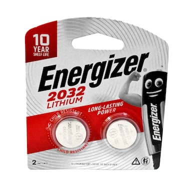 Energizer 2032 Lithium Coin Battery Pack of 2 Pieces