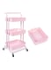 Almufarrej 3-Tier Utility Cart Light Pink