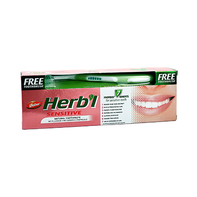 Dabur Herbal Sensitive Natural Toothpaste + Toothbrush 150g