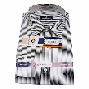 Expression Stripped Men&#39;s Shirt Black.