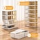 Foldable Shoe Storage Box, 4 Layers Stackable Shoe Organizer for Closet Bedroom, Installation Free Shoe Containers
