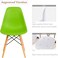 Dining Chairs, Modern Kitchen Dining Side Chair, Casual Shell Chair, Eames Style Chair, Plastic Chairs with Wooden Legs, for Home Office Hotel Bistro Cafe Restaurant, Set of 2 (Green&amp;Yellow)