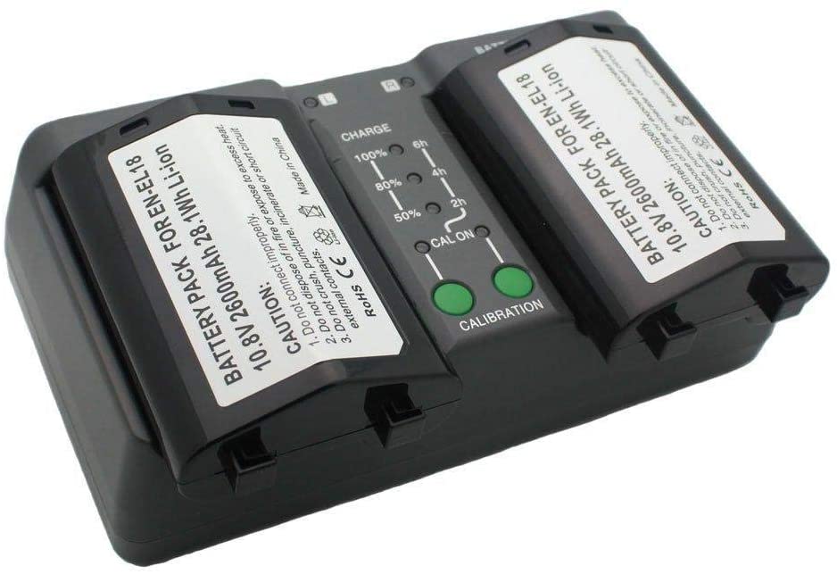 DMK Power Dual Battery Charger For Nikon En-El18 / En-El18A Batteries Nikon Mh-26 Replacement