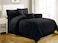 Comfy - Hotel Cotton Satin Stripe 6pcs Comforter Set- Black
