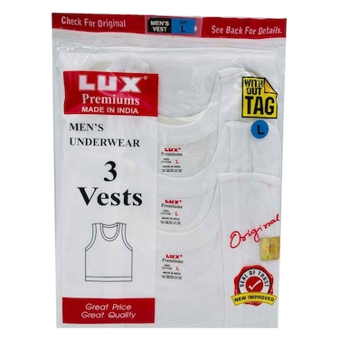 Lux Classic Vest Large 3 Pieces White