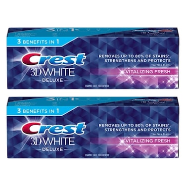 Crest 3D White Deluxe Vitalizing Fresh Toothpaste White 75ml Pack of 2