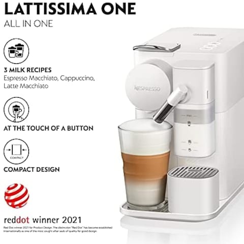 Nespresso F121 Lattissima One White Coffee Machine - UAE Version