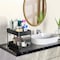 Multipurpose Under Sink Kitchen Organizers and Storage Pull Out Sliding Drawerwith 4 hooks and 1 cup.