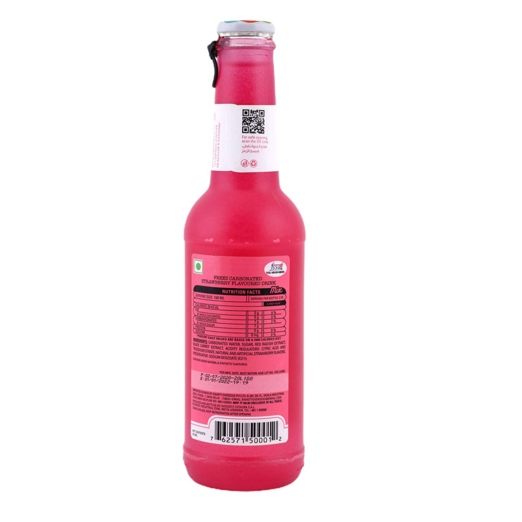 Freez Mix Carbonated Flavored Drink Strawberry Mix 275ml