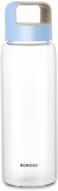 Borosil Crysto Glass Bottle With Blue Lid- Wide Mouth, Freezer Safe-750ml