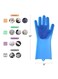Generic 2-Piece Reusable Silicone Gloves Set Blue 25x6inch