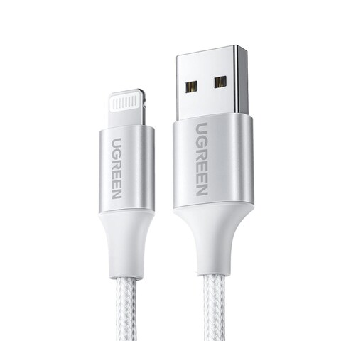 UGREEN USB-A to Lightning MFI Cable Alu Case with Nylon Braided   1m SIL