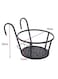 2-Piece Hanging Railing Planter Basket Black