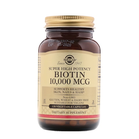 Solgar Biotin 10,000 Mcg 120 Vegetable Capsules