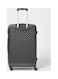 Partner 4-Piece Textured Checkered Luggage Trolley Set, Black