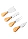 Generic 4-Piece Cheese Tool Set With Wooden Handle Silver/Brown