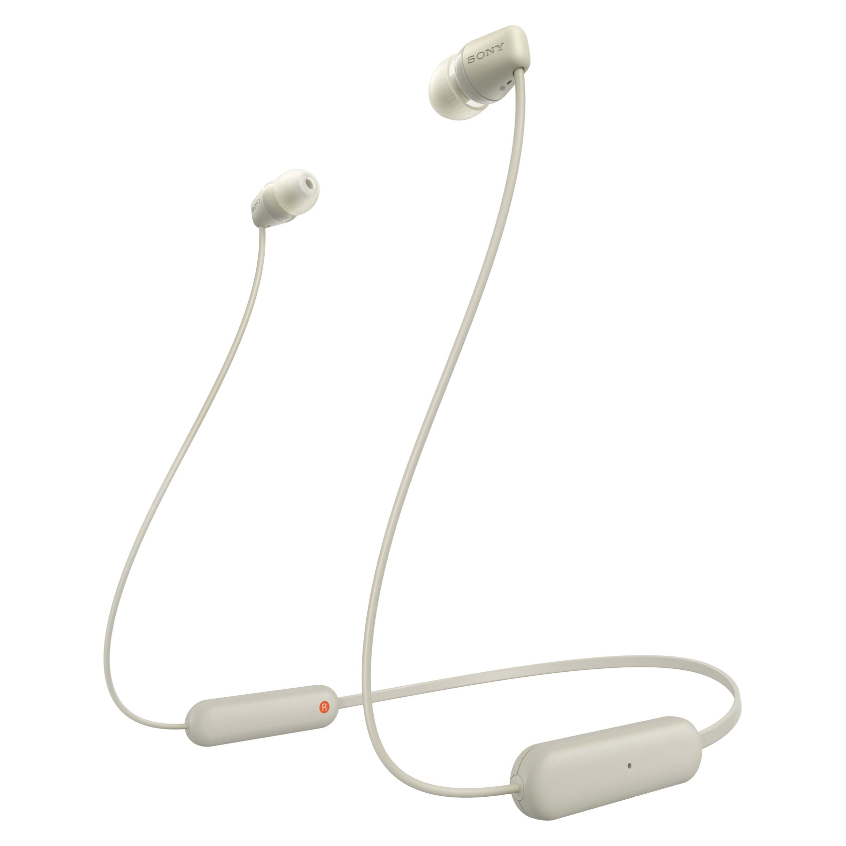 Sony WI-C100 Earphones With Mic Wireless Bluetooth In-Ear Beige