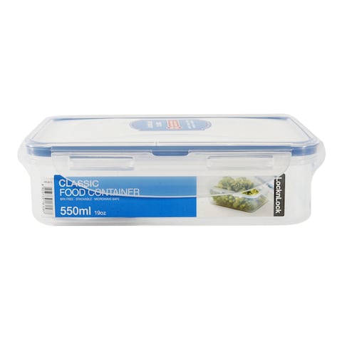 Lock &amp; LockClassic Rectangular Food Container HPL815 Clear/Blue 550ml