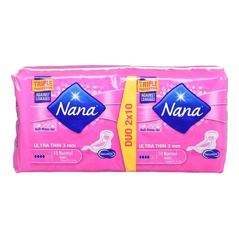 Nana Ultra Thin Sanitary Pads With Wings Normal 20 Count