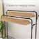 Uujuly Clothes Drying Rack, 120x59x155cm 2 Layers Clohtes Hanger Racks with 2 Layers Shoe Racks(Black)