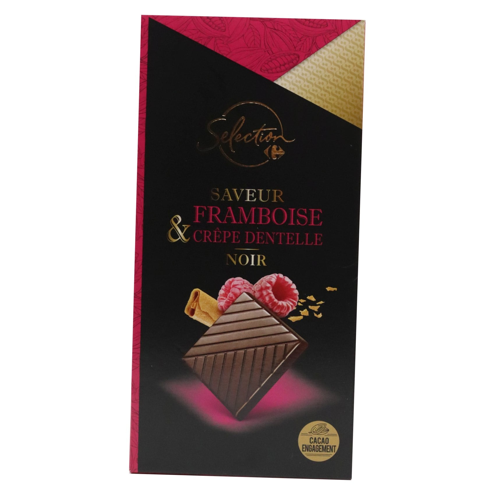 Buy Carrefour Selection Choco Raspberry Crepe Chocolate 100g Online ...