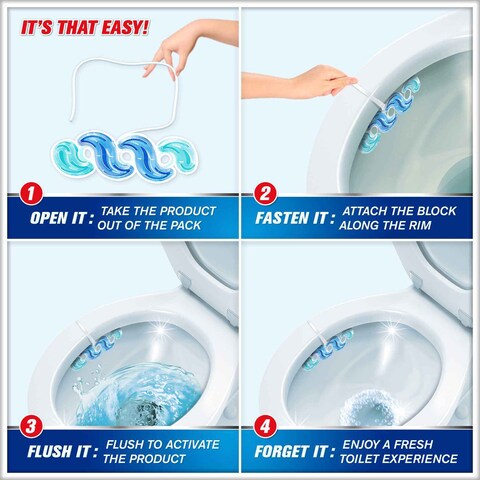 Harpic Active Fresh Marine Splash Toilet Cleaner Rim Block, 35g x 2