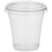 SNH Juice Cup 8Oz With Lid Clear Strong Disposable 50 Pieces - Ideal for iced coffee, smoothies, Bubble Boba tea, milkshakes, frozen cocktails, water, sodas, juices, snacks, dessert and more.