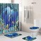 Toilet floor mat 4-piece bathroom carpet door mat 4-piece bathroom floor mat and shower curtain