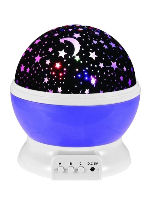 Generic Star And Moon Rotating Projector Night Lamp Black/White/Purple 13x13x14.5centimeter