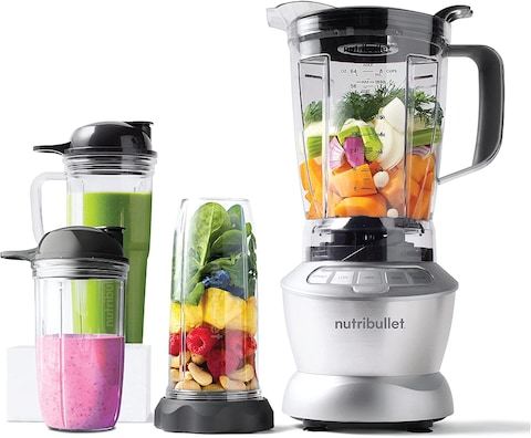 Nutribullet Full Size Blender + Combo 1200 Watts, 11 Piece Set, Multi-Function High Speed Blender, Mixer System With Nutrient Extractor, Smoothie Maker, Silver